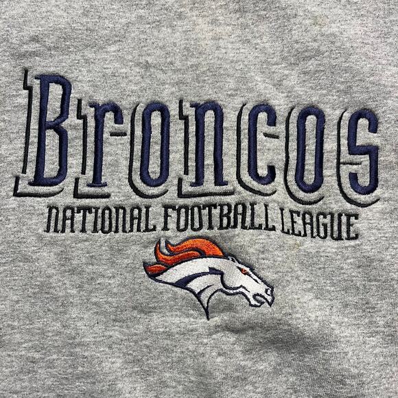 Vintage 90s Denver Broncos NFL Grey Pro Player Sweatshirt - Picture 2 of 3